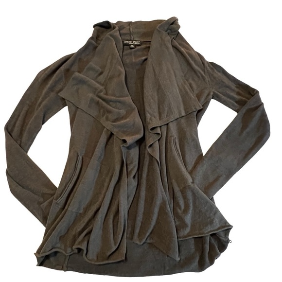 Barefoot Dreams Cozy Chic Lightweight Draped open Front Cardigan S/M Gray - Picture 2 of 13